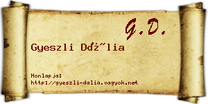 Gyeszli Dália névjegykártya